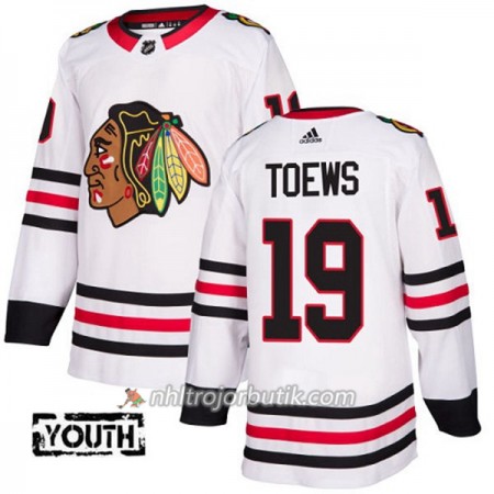 Barn Ishockey Chicago Blackhawks Tröja Jonathan Toews 19 Adidas 2017-2018 Vit Authentic